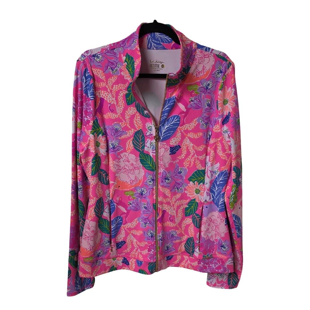 Liily Pulitzer UDF 50+ Luxletic Brittana Zip Up Jacket Womens Size XL
